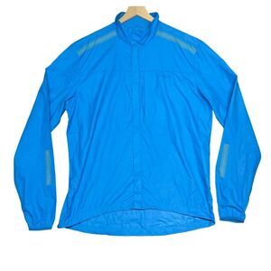 Brompton Barcelona Packable Men XL Cycling Jacket Blue Windproof Reflective Bike